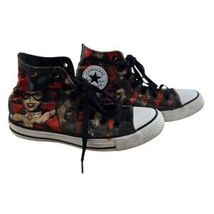 Harley Quinn x Converse Sneakers Womens 7 Chuck Taylor All Stars High Top Black